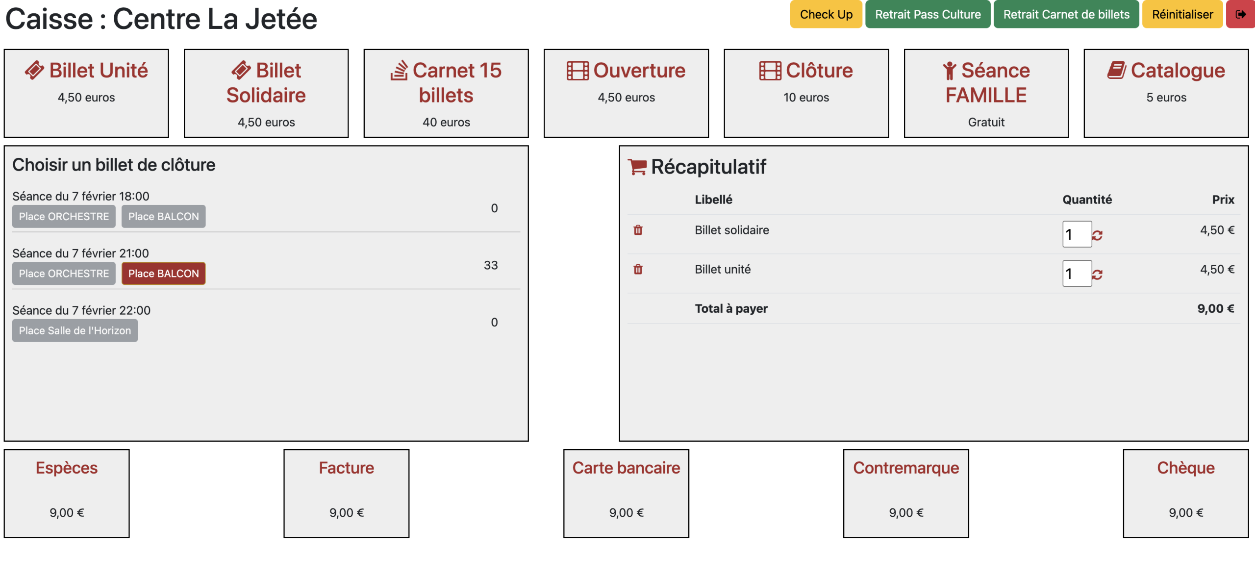 Billetterie Festival du Court Métrage